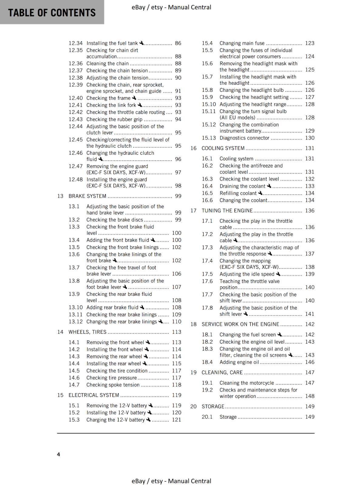 KTM 2023 - 450 500 EXC-F SIX DAYS XCF-W - OWNERS MANUAL USER GUIDE