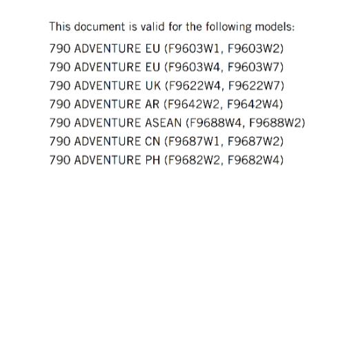 KTM 2023 - 790 ADVENTURE - OWNERS MANUAL USER GUIDE