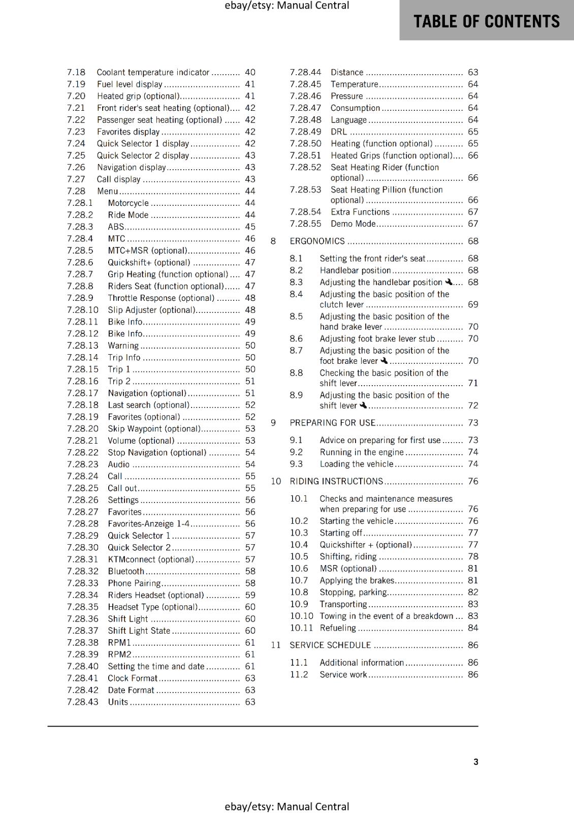 KTM 2023 - 890 ADVENTURE US EDITION - OWNERS MANUAL USER GUIDE