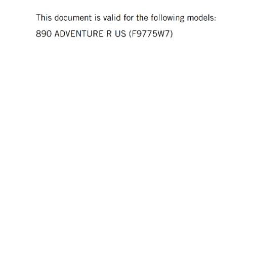 KTM 2023 - 890 ADVENTURE R US EDITION - OWNERS MANUAL USER GUIDE