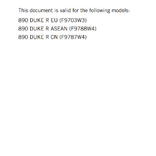 KTM 2023 - 890 DUKE R EU ASEAN CN - OWNERS MANUAL USER GUIDE