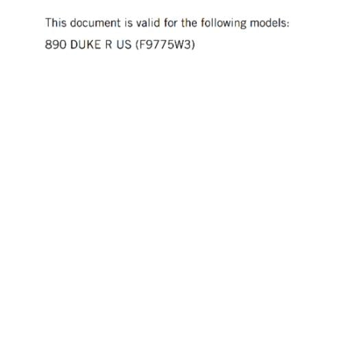 KTM 2023 - 890 DUKE R US EDITION - OWNERS MANUAL USER GUIDE