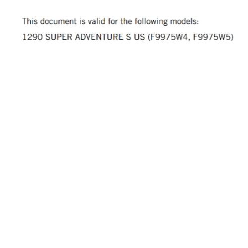 KTM 2023 - 1290 SUPER ADVENTURE S - US EDITION - OWNERS MANUAL USER GUIDE