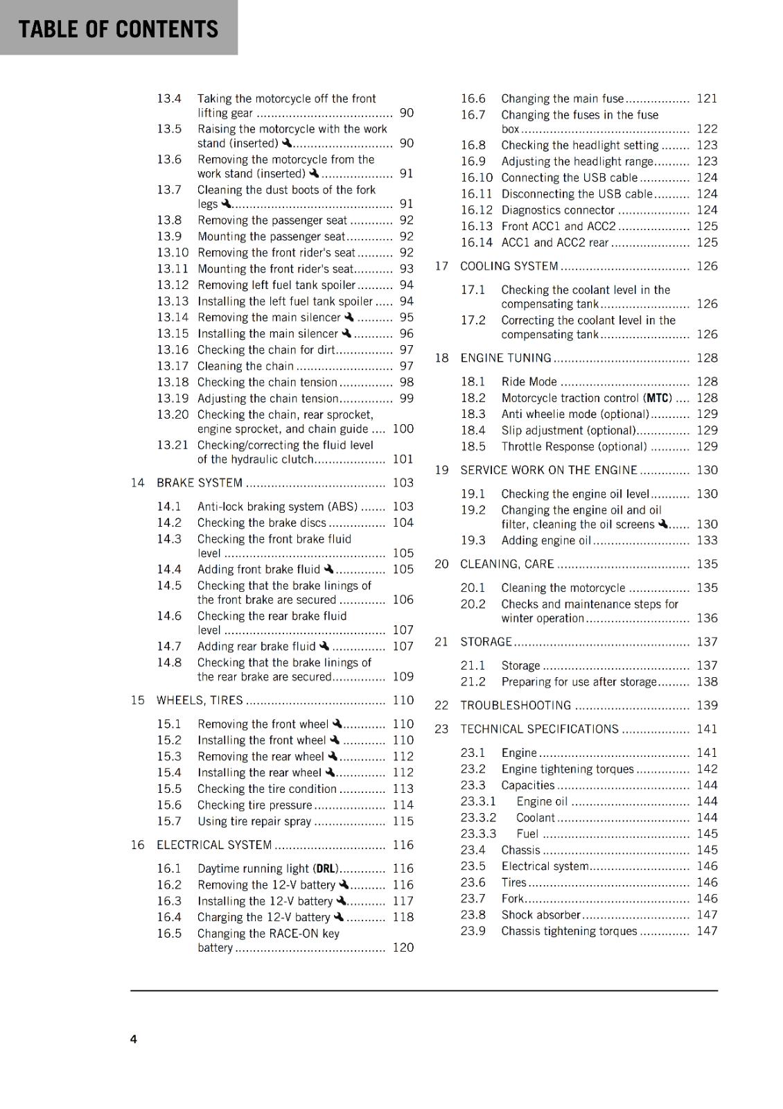 KTM 2023 - 1290 SUPER DUKE R EVO - OWNERS MANUAL USER GUIDE