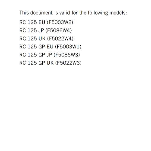 KTM 2023 - RC 125 GP - OWNERS MANUAL USER GUIDE