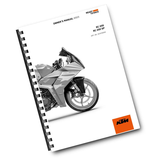 KTM 2023 - RC 200 GP - OWNERS MANUAL USER GUIDE