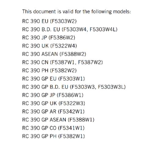 KTM 2023 - RC 390 GP - OWNERS MANUAL USER GUIDE