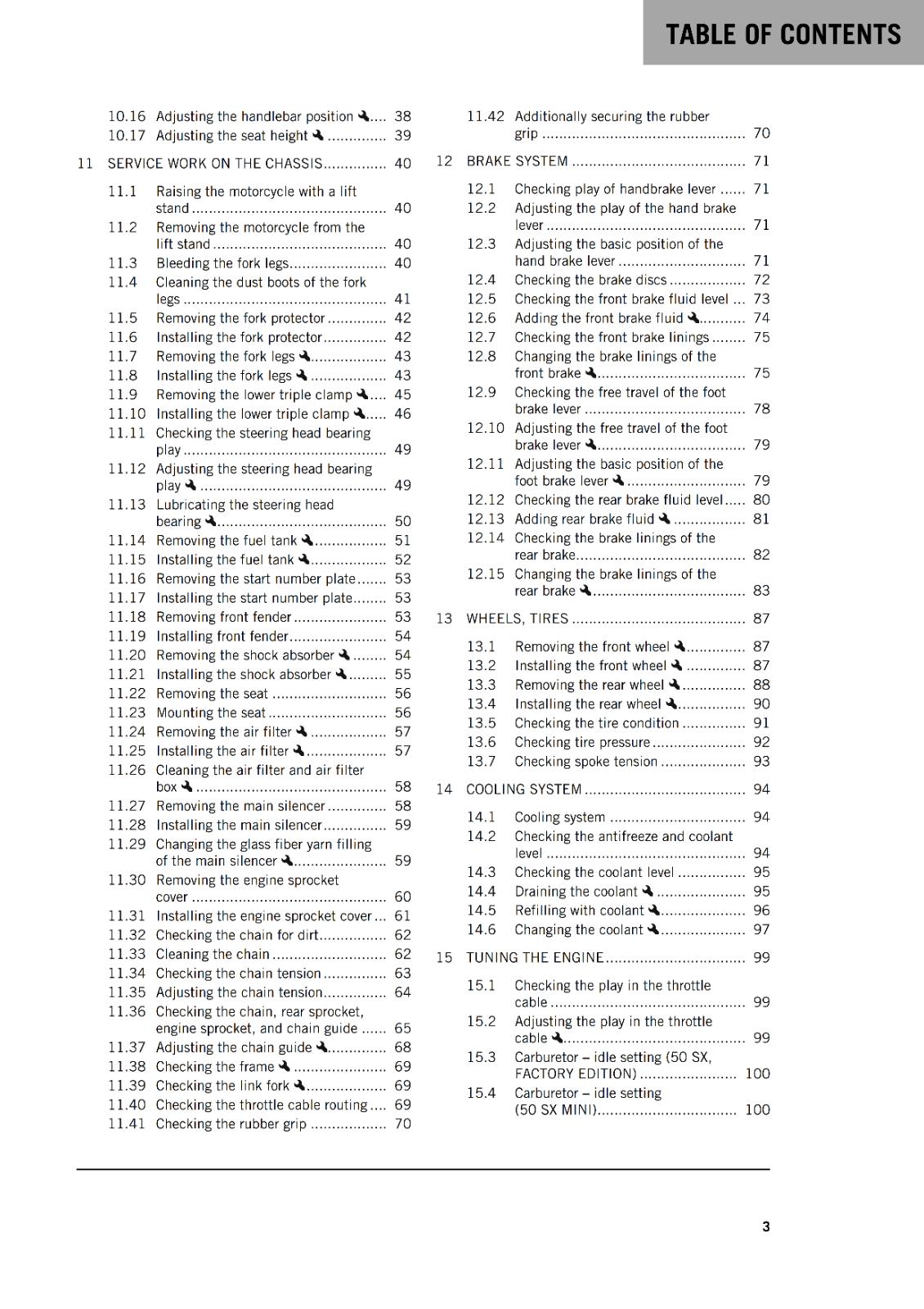 KTM 2022 - 50 SX MINI FACTORY EDITION - OWNERS MANUAL USER GUIDE
