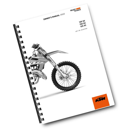 KTM 2022 - 125 150 SX XC - OWNERS MANUAL USER GUIDE