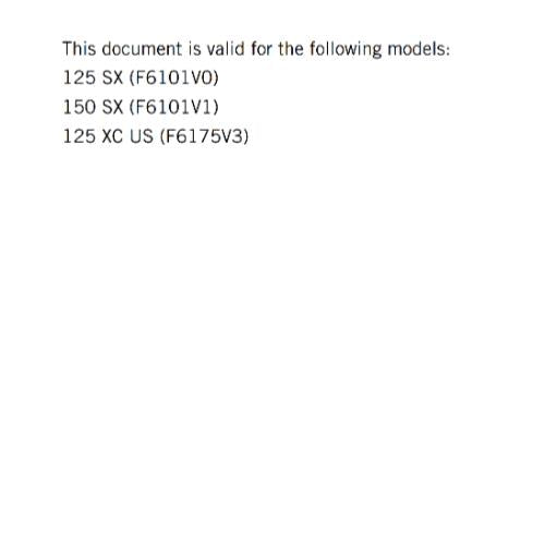 KTM 2022 - 125 150 SX XC - OWNERS MANUAL USER GUIDE