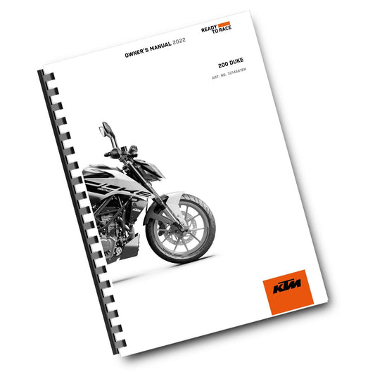 KTM 2022 - 200 DUKE US EDITION  - OWNERS MANUAL USER GUIDE