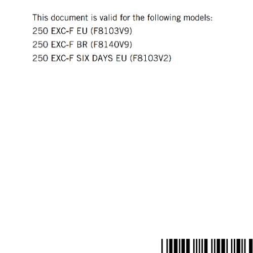 KTM 2022 - 250 EXC-F SIX DAYS - OWNERS MANUAL
