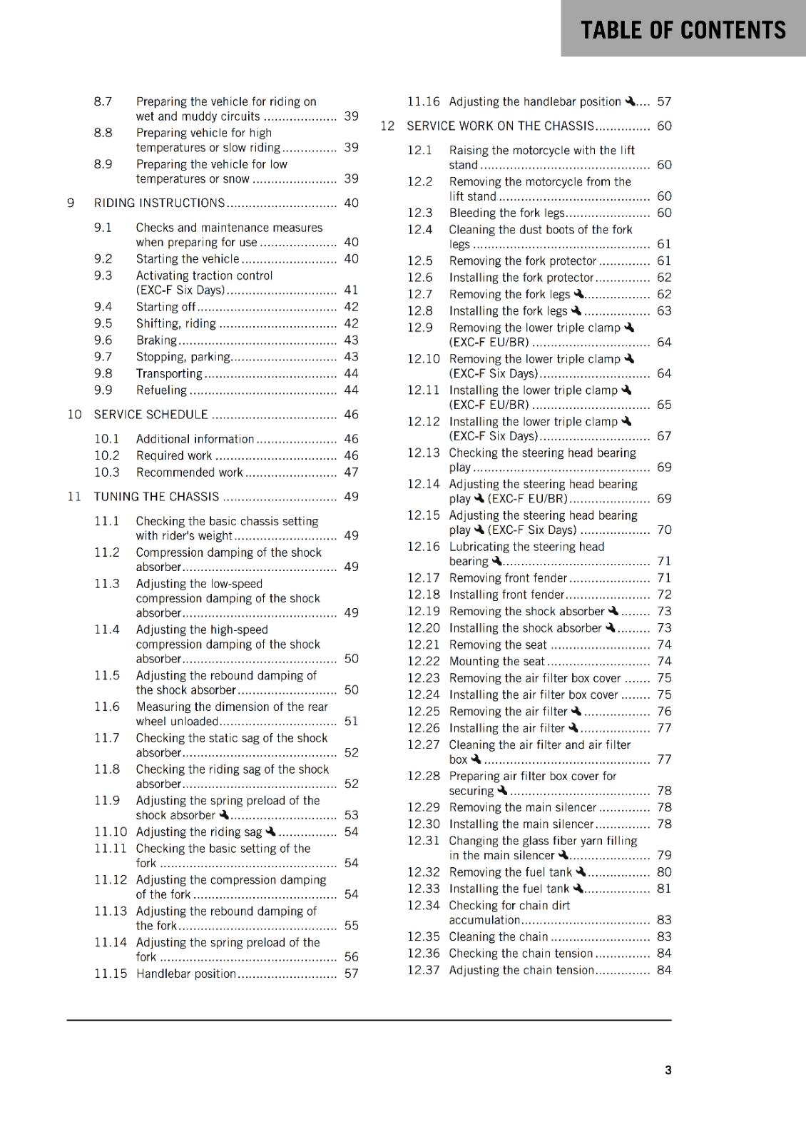 KTM 2022 - 250 EXC-F SIX DAYS - OWNERS MANUAL