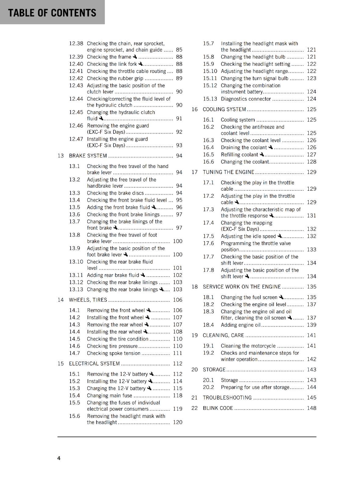 KTM 2022 - 250 EXC-F SIX DAYS - OWNERS MANUAL
