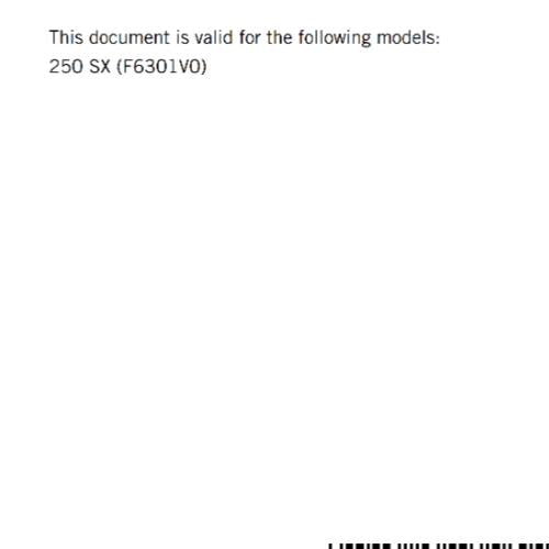 KTM 2022 - 250 SX - OWNERS MANUAL