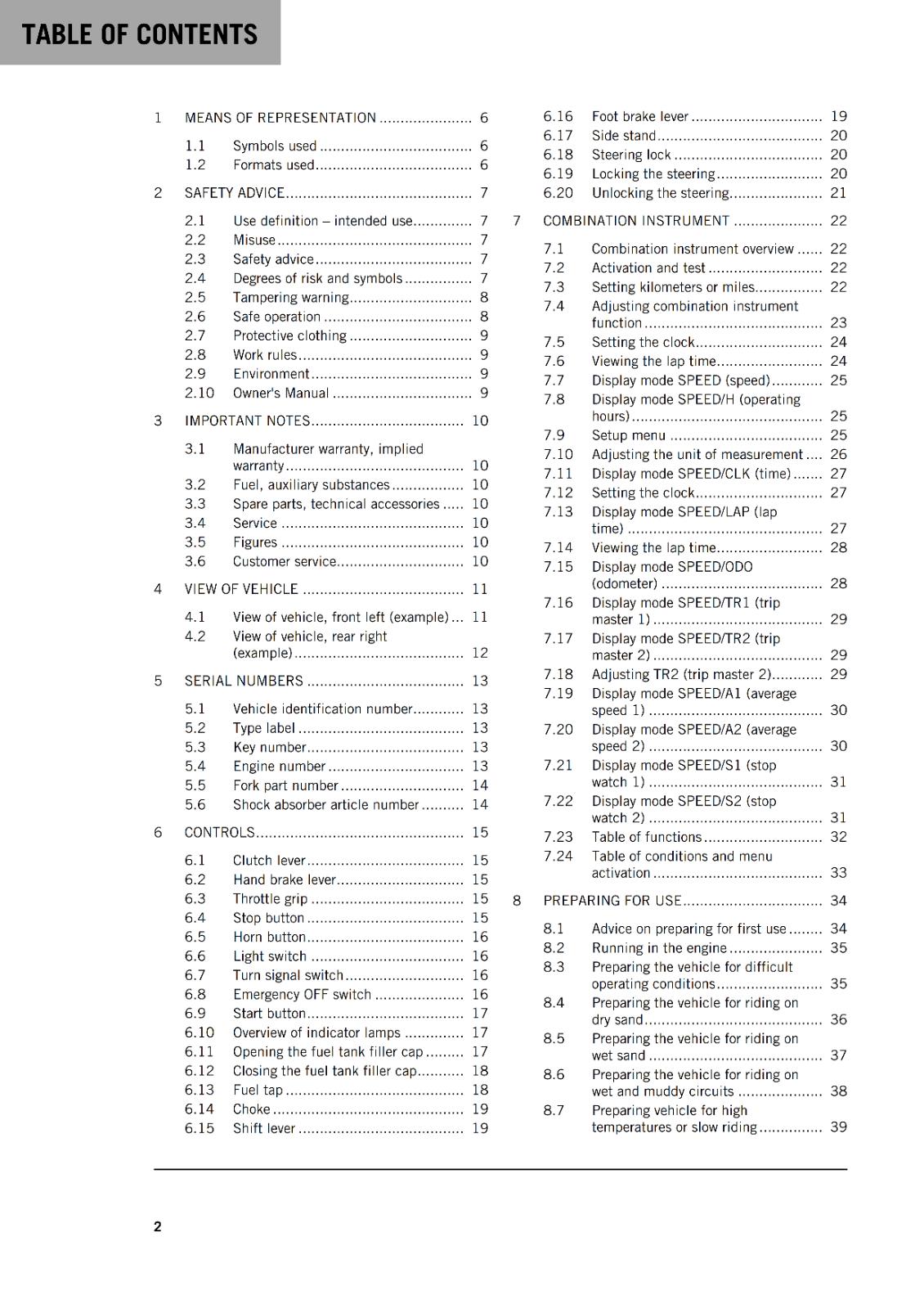 KTM 2022 - 300 EXC - OWNERS MANUAL