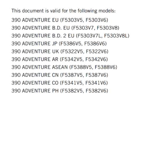 KTM 2022 - 390 ADVENTURE EU EDITION - OWNERS MANUAL USER GUIDE