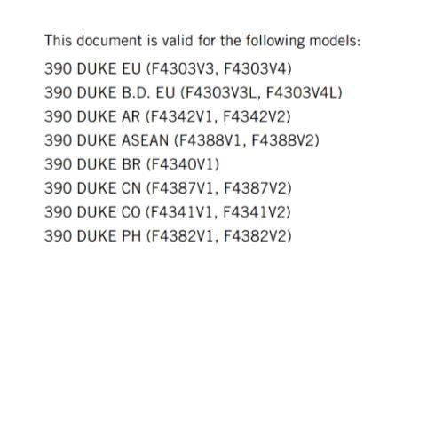KTM 2022 - 390 DUKE - OWNERS MANUAL USER GUIDE
