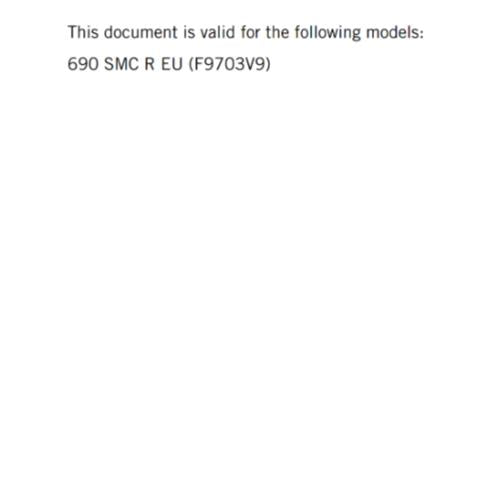 KTM 2022 - 690 SMC R EU EDITION - OWNERS MANUAL USER GUIDE