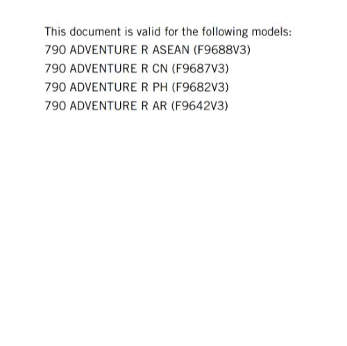 KTM 2022 - 790 ADVENTURE R - OWNERS MANUAL USER GUIDE