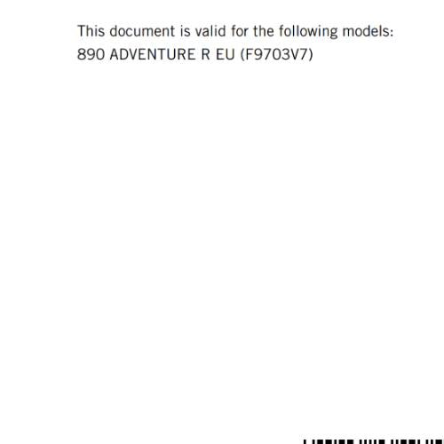 KTM 2022 - 890 ADVENTURE R EU EDITION - OWNERS MANUAL USER GUIDE