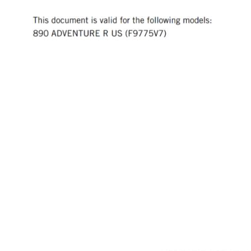 KTM 2022 - 890 ADVENTURE R US EDITION - OWNERS MANUAL USER GUIDE