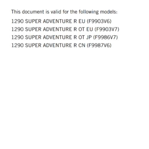KTM 2022 - 1290 SUPER ADVENTURE R EU EDITION - OWNERS MANUAL USER GUIDE