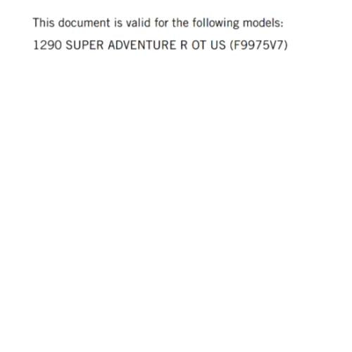 KTM 2022 - 1290 SUPER ADVENTURE R US EDITION - OWNERS MANUAL USER GUIDE