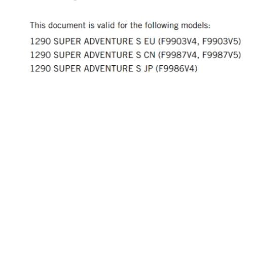 KTM 2022 - 1290 SUPER ADVENTURE S EU EDITION - OWNERS MANUAL USER GUIDE