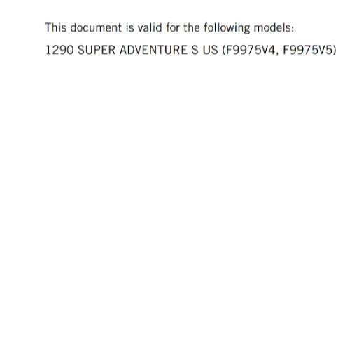 KTM 2022 - 1290 SUPER ADVENTURE S US EDITION - OWNERS MANUAL USER GUIDE