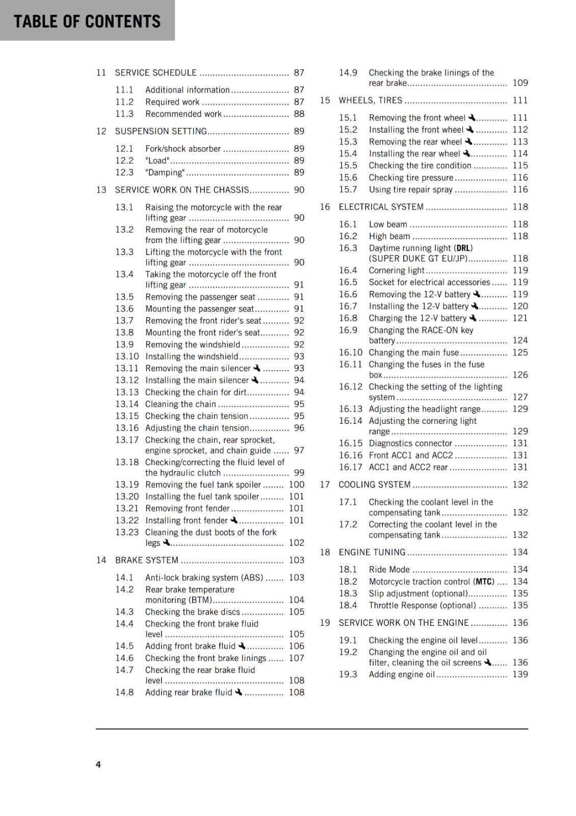 KTM 2022 - 1290 SUPER DUKE GT - OWNERS MANUAL USER GUIDE