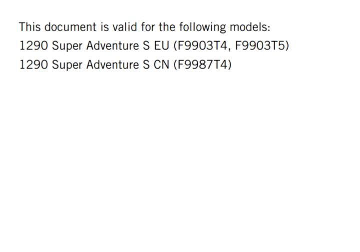 KTM 2020 - 1290 SUPER ADVENTURE S EU EDITION - OWNERS MANUAL USER GUIDE