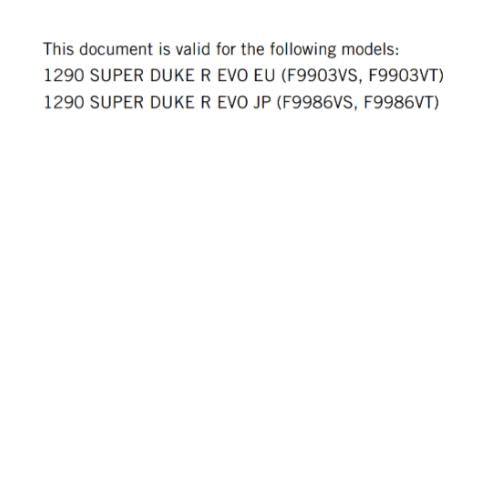 KTM 2022 - 1290 SUPER DUKE R EVO EU JP EDITION - OWNERS MANUAL USER GUIDE