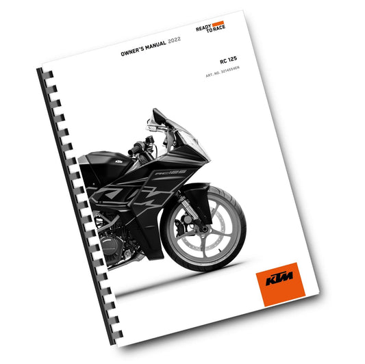 KTM 2022 - RC 125 - OWNERS MANUAL USER GUIDE