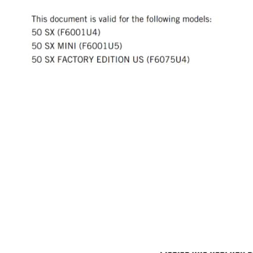 KTM 2021 - 50 SX MINI FACTORY EDITION - OWNERS MANUAL USER GUIDE