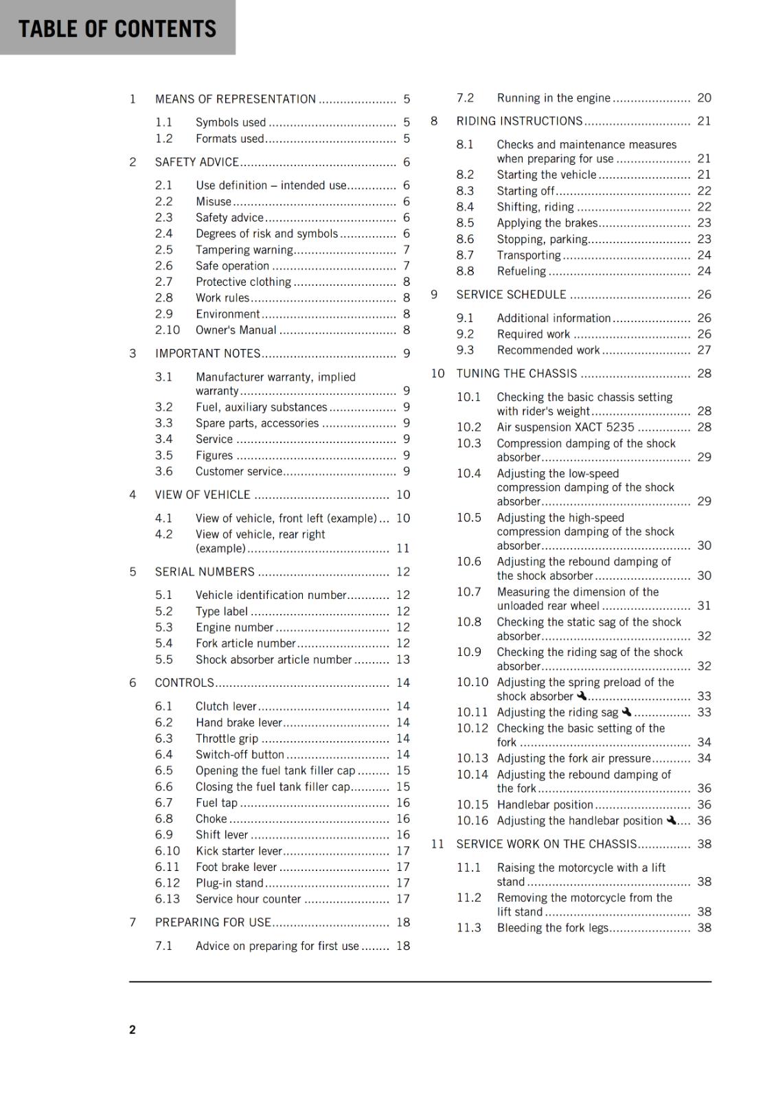 KTM 2021 - 65 SX - OWNERS MANUAL USER GUIDE
