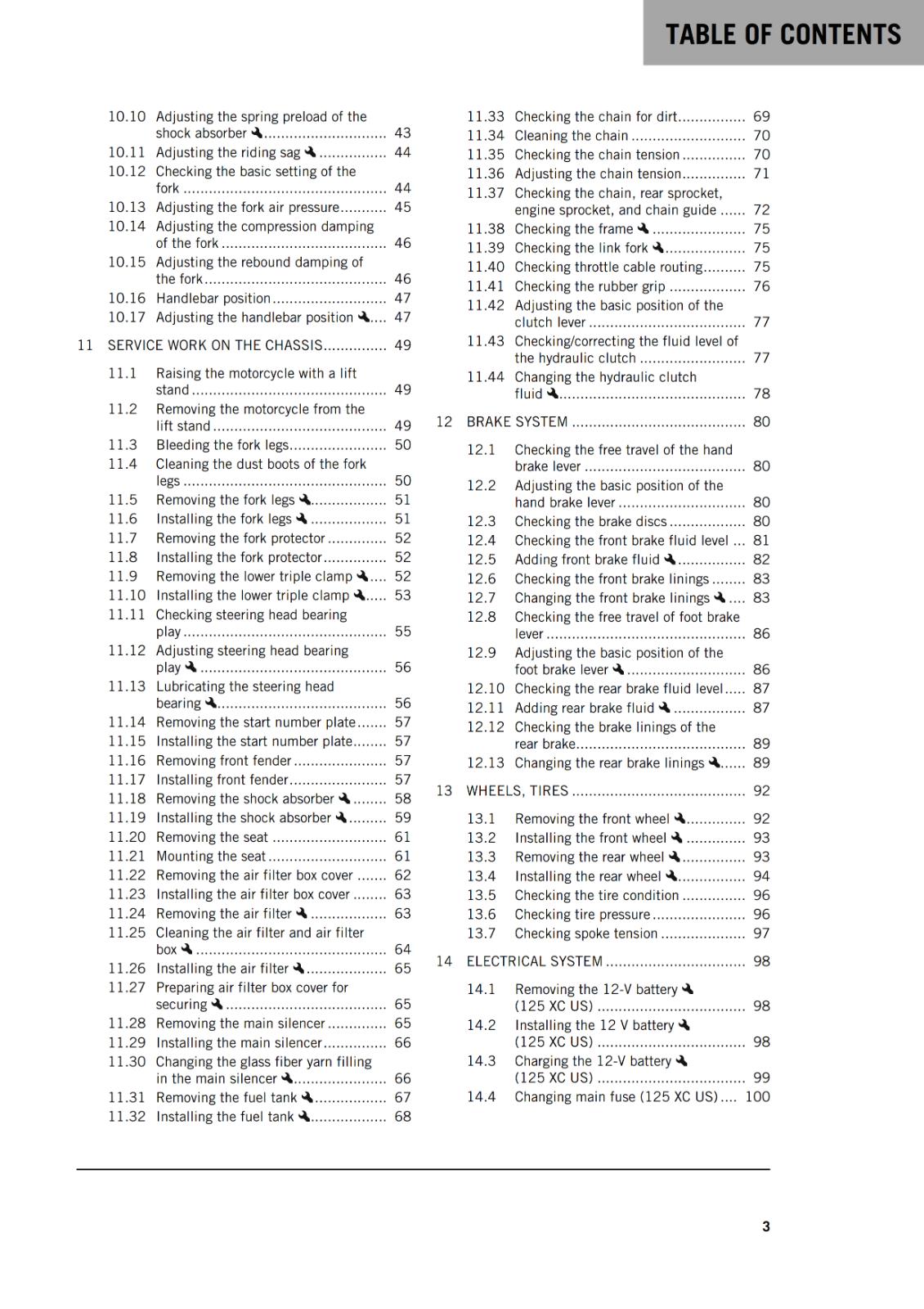 KTM 2021 - 125 150 SX XC - OWNERS MANUAL USER GUIDE