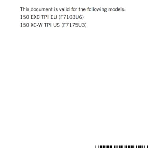 KTM 2021 - 150 EXC XC-W TPI - OWNERS MANUAL USER GUIDE