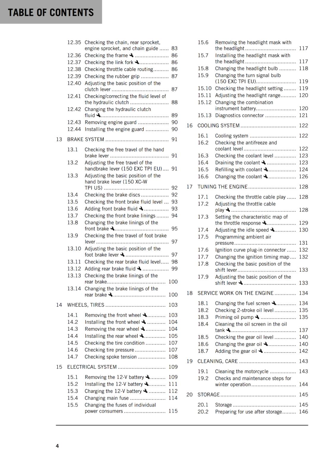 KTM 2021 - 150 EXC XC-W TPI - OWNERS MANUAL USER GUIDE