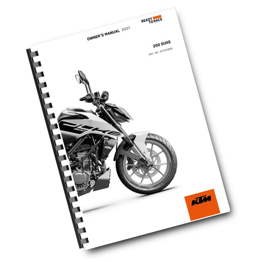 KTM 2021 - 200 DUKE - OWNERS MANUAL USER GUIDE