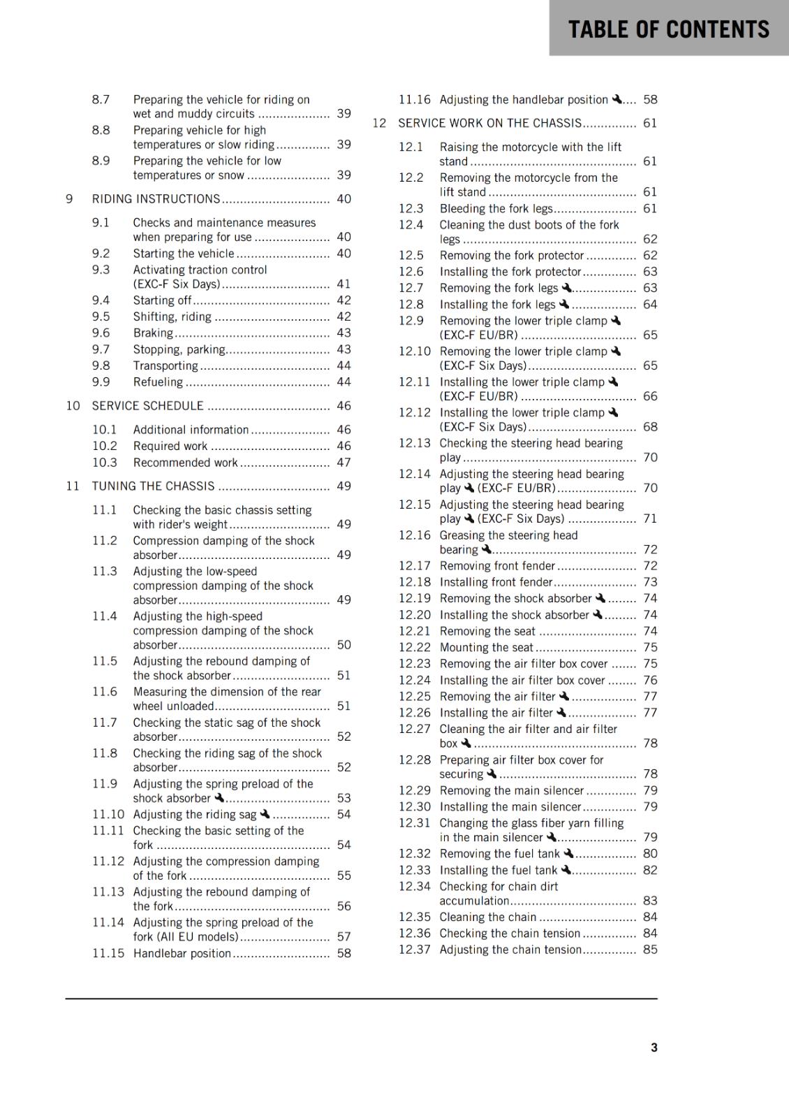 KTM 2021 - 250 EXC-F SIX DAYS  - OWNERS MANUAL USER GUIDE