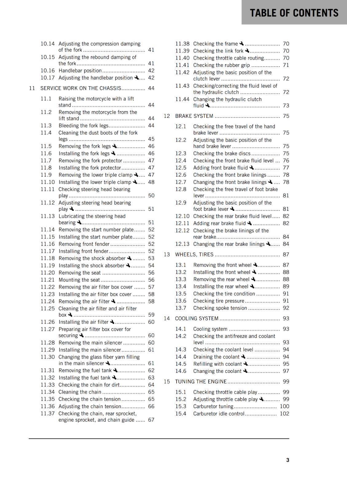 KTM 2021 - 250 SX  - OWNERS MANUAL USER GUIDE