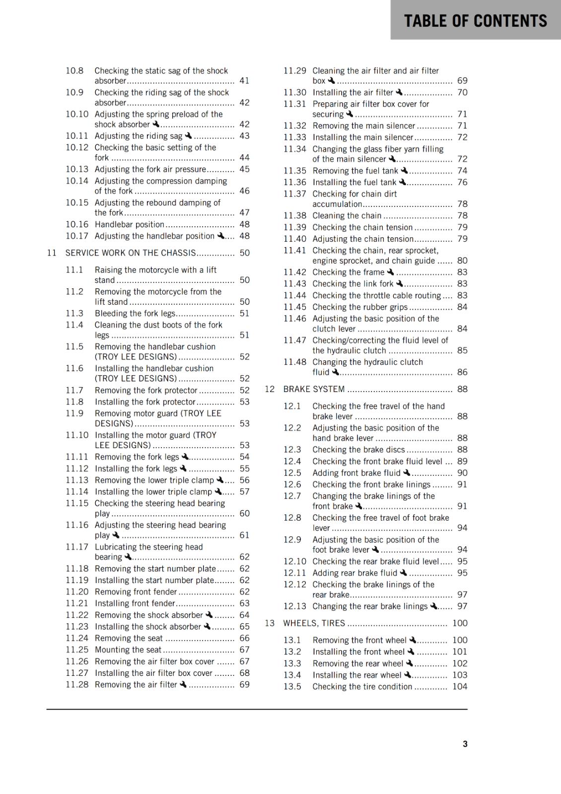 KTM 2021 - 250 XC-F SX-F TROY LEE DESIGNS  - OWNERS MANUAL USER GUIDE