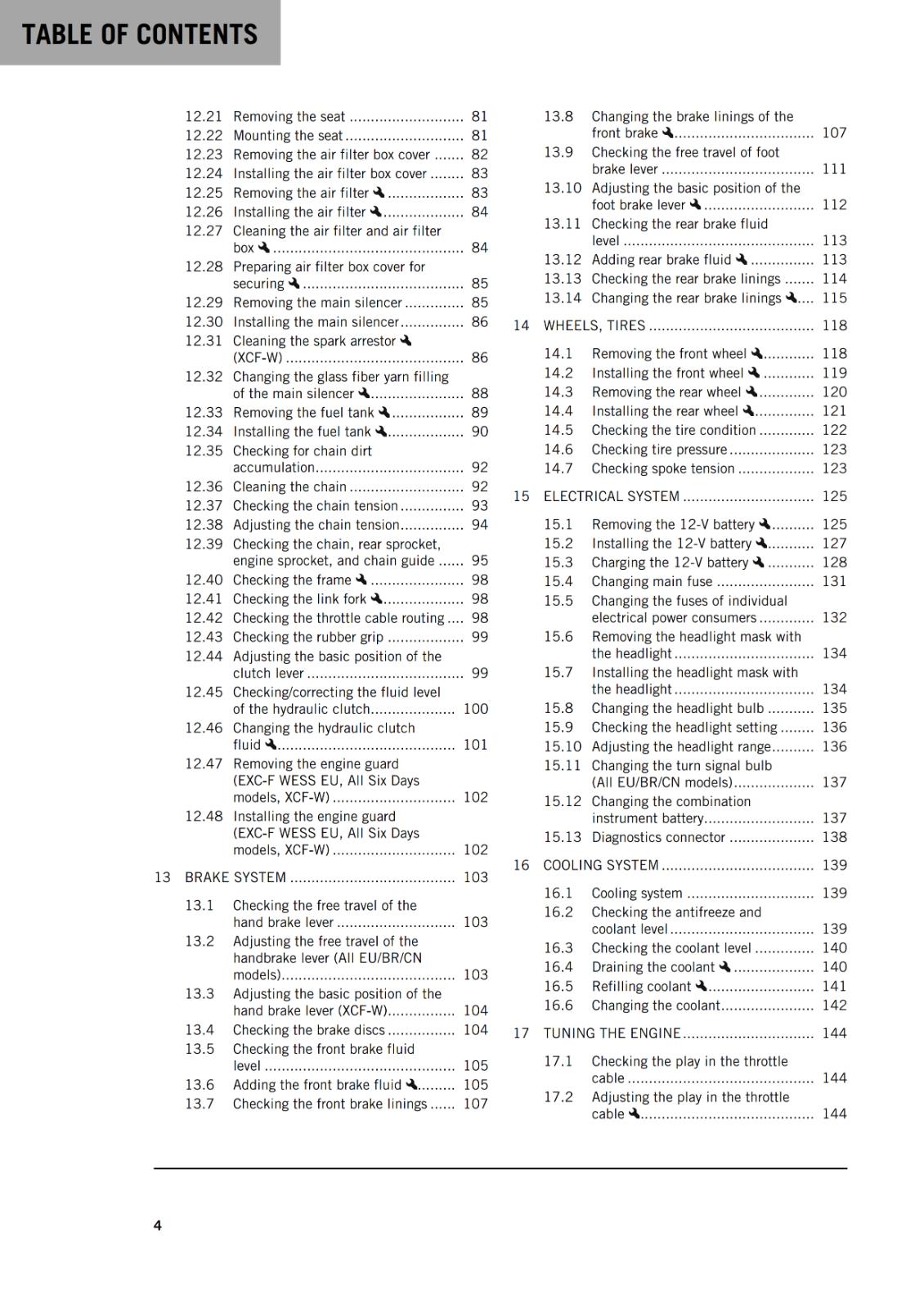 KTM 2021 - 350 XCF-W EXC-F SIX DAYS WESS  - OWNERS MANUAL USER GUIDE