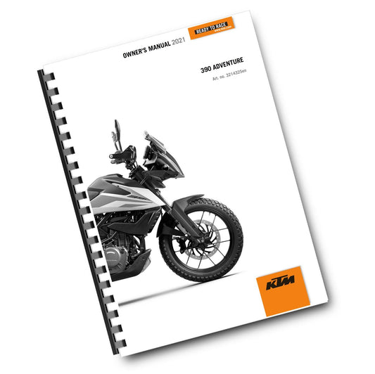 KTM 2021 - 390 ADVENTURE US EDITION  - OWNERS MANUAL USER GUIDE