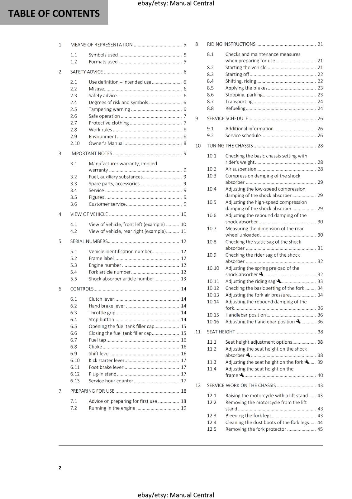 GASGAS 2024 OWNERS MANUAL - MC 65