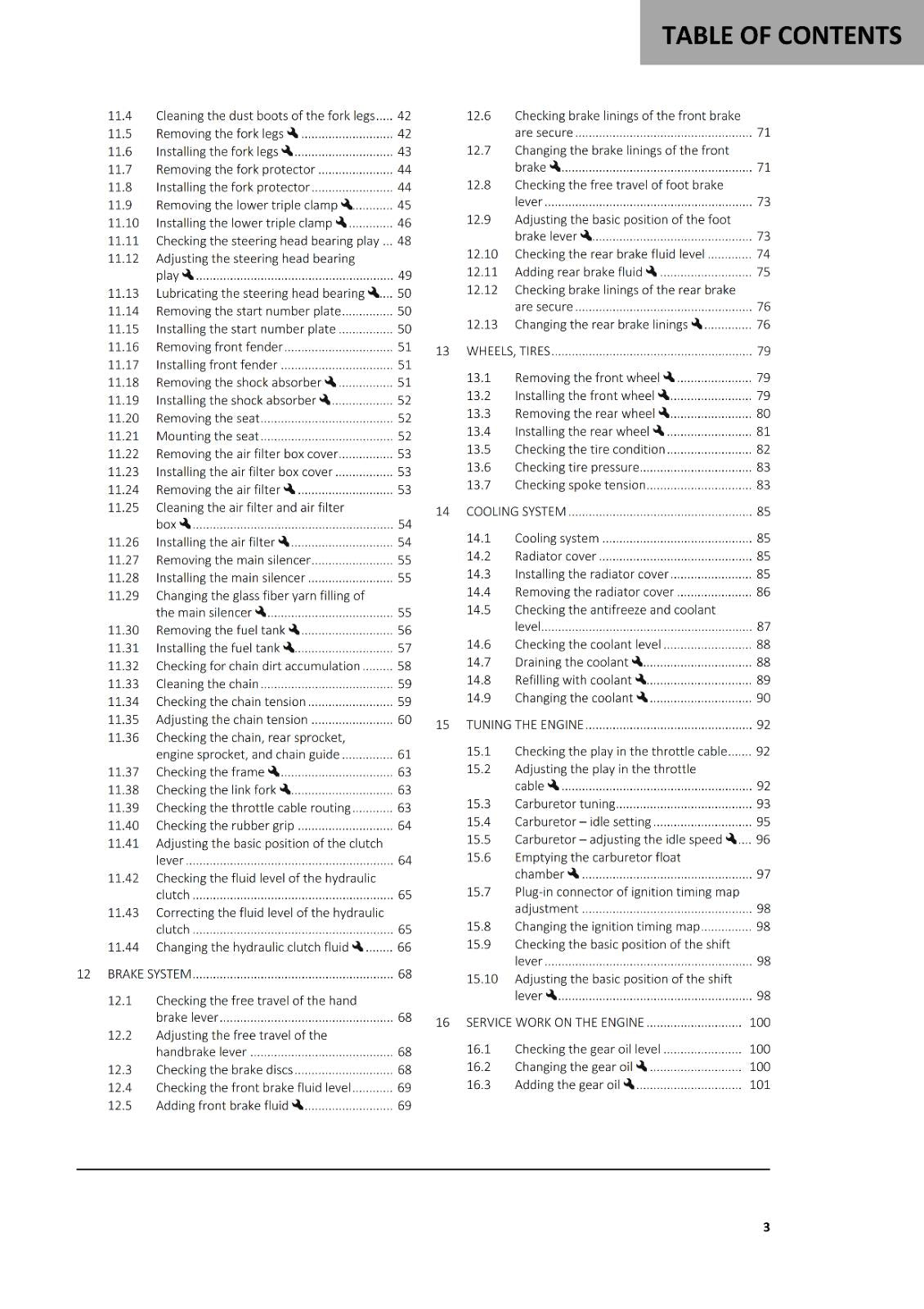 GASGAS 2024 OWNERS MANUAL - MC 85 19/16 17/14