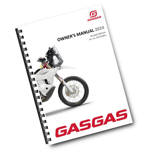 GASGAS 2024 OWNERS MANUAL - RX 450F REPLICA - INCLUDES WIRING DIAGRAMS