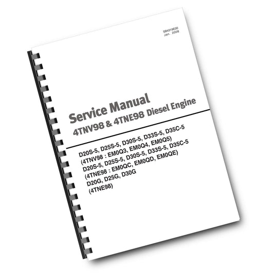 YANMAR 4TNV98 4TNE98 DIESEL ENGINES SERVICE WORKSHOP REPAIR - 2005 TO 2008