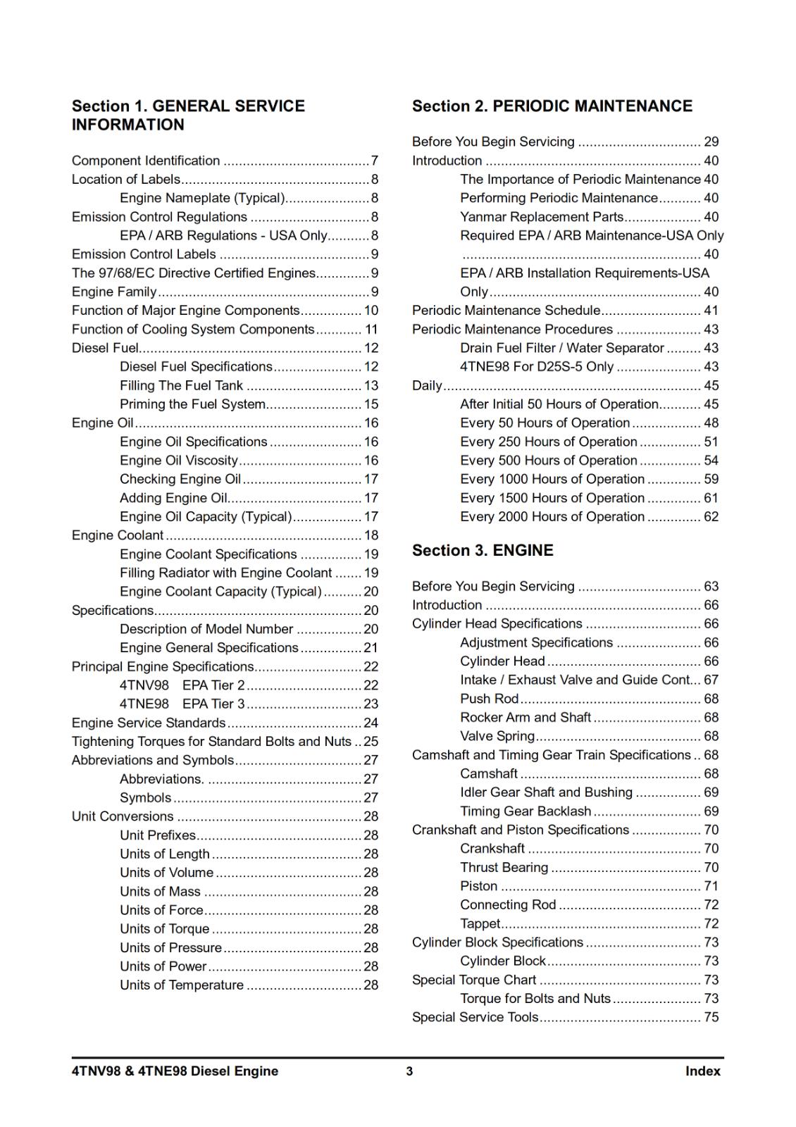 YANMAR 4TNV98 4TNE98 DIESEL ENGINES SERVICE WORKSHOP REPAIR - 2005 TO 2008